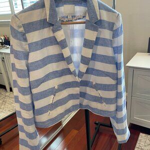 Anthropologie Cropped Linen Jacket